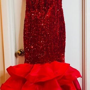 Source Unknown Red Sequin Maxi Dress